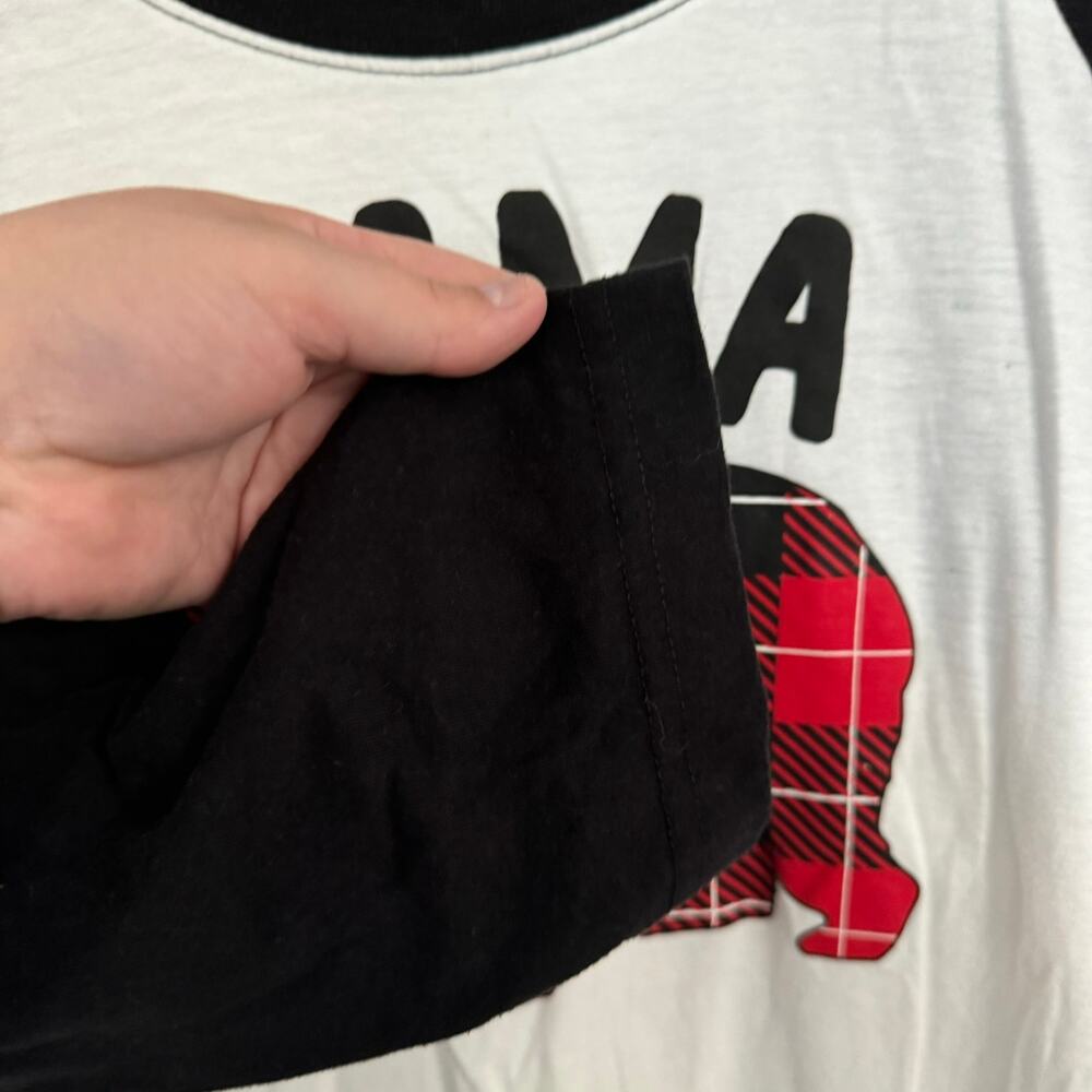 Unbranded Mama Bear Plaid Raglan Tee Shirt Size Large Baseball Tee - Picture 4 of 6